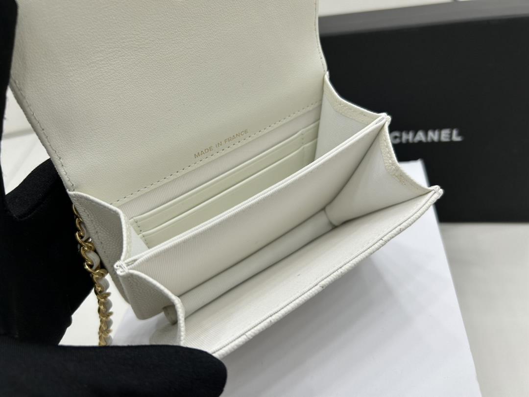 AP3317 Chanel23S Black Gold Lychee Leather Bag Buckle Organ Bag Small Pendant Mini Black Gold 