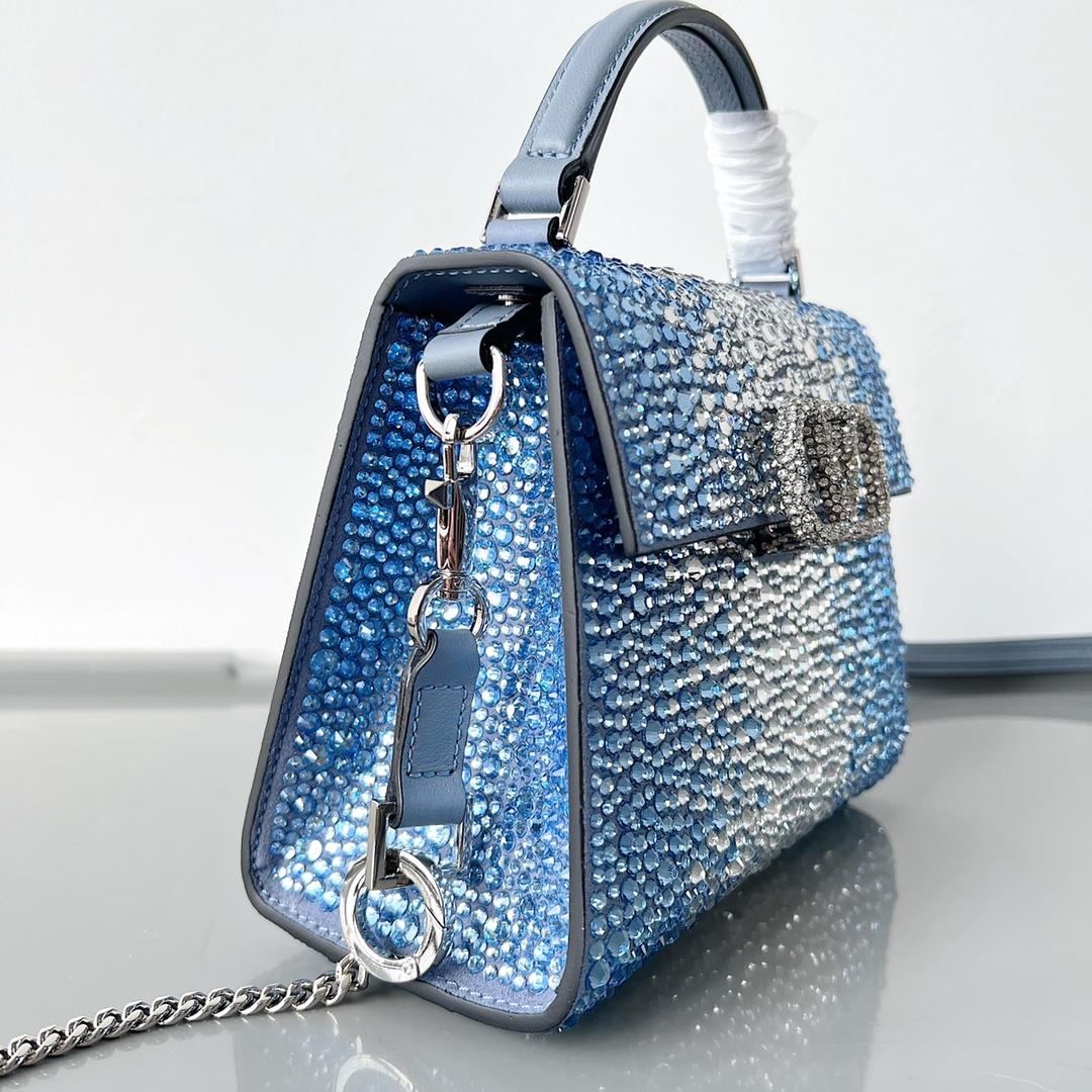 Mini Valentino Garavani VSLING mini handbag fully covered with faux crystal with VLogo S