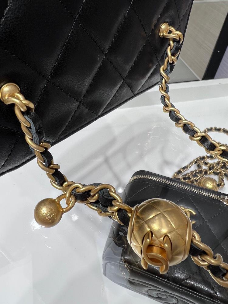 Chanel 22B New Product Golden Ball Long Box Adjustable Chain Rectangular Chain Box Sheepsk