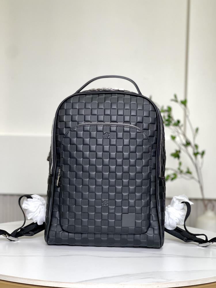 The toplevel original N40501 full leather Avenue backpack features Damier Infini leather with subtle checkerboard patterns showcasing a refined and