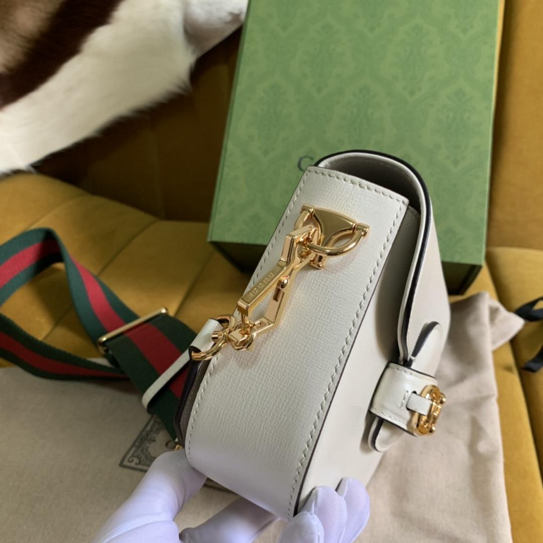 Original leather Gucci 658574 horse buckle 1955 full leather series mini handbag adds a mix an