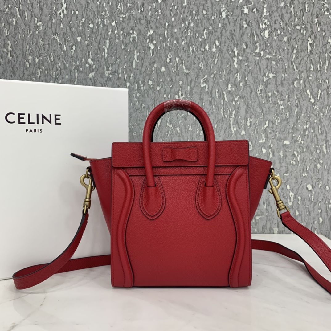 New version of CELINE smiley bag  original overseas single parallel cargo 20CM LUGGAGE calfski