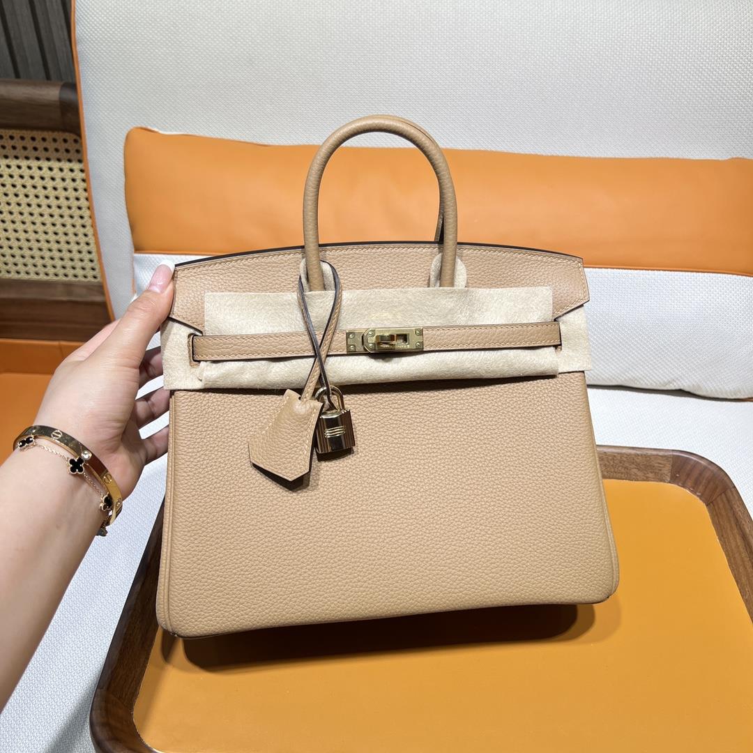 Birkin 25 Platinum Togo OM Chai Masala Milk Tea Color Inner Seam Gold Buckle Purchase Level To