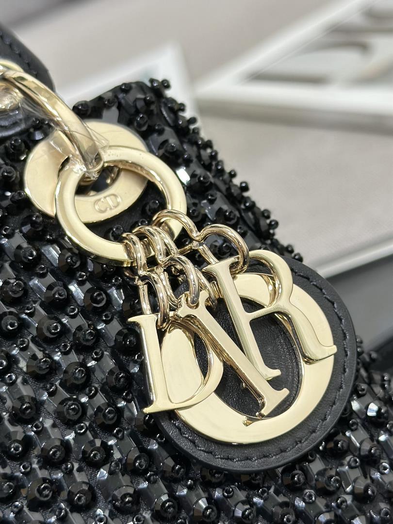 The minimalist aesthetic of the Lady Dior collection featuring embroidered honey beads an