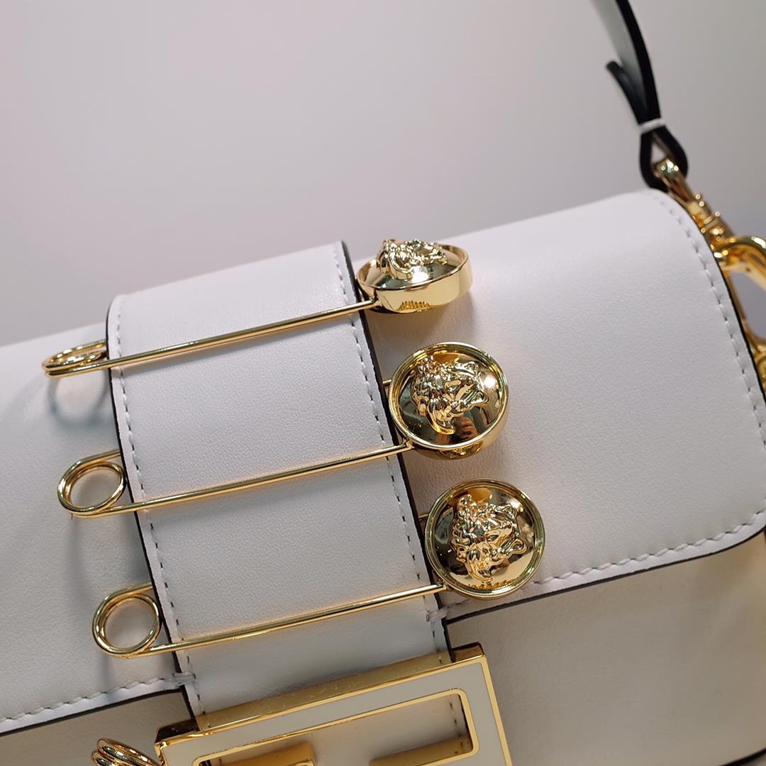 The iconic square Baguette mini handbag from the chain Versace by Fendi series White smoothMad