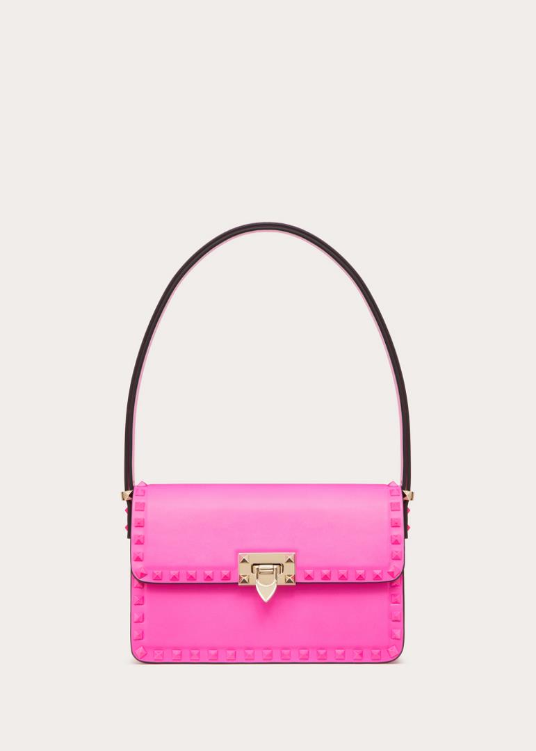 VALENTINO GARAVAI Valentino Garavani Rockstud23 calf leather handbag with enamel rivet trim in the s