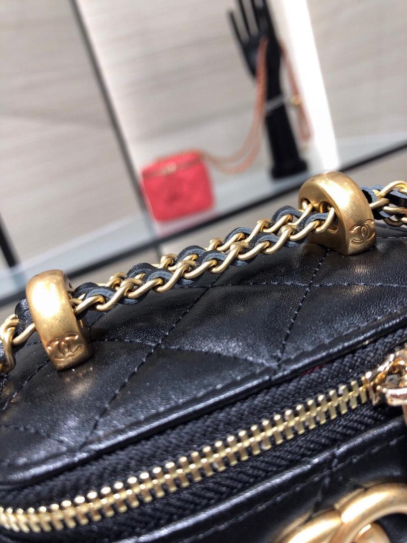 Handmade Shop Oil Wax Cowhide Double Gold BallsDrawstring Box Bag Vintage Chain Crossbody Shou