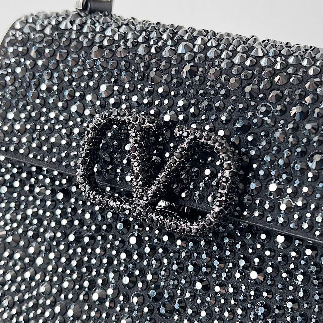 Mini Valentino Garavani VSLING mini handbag fully covered with faux crystal with VLogo S