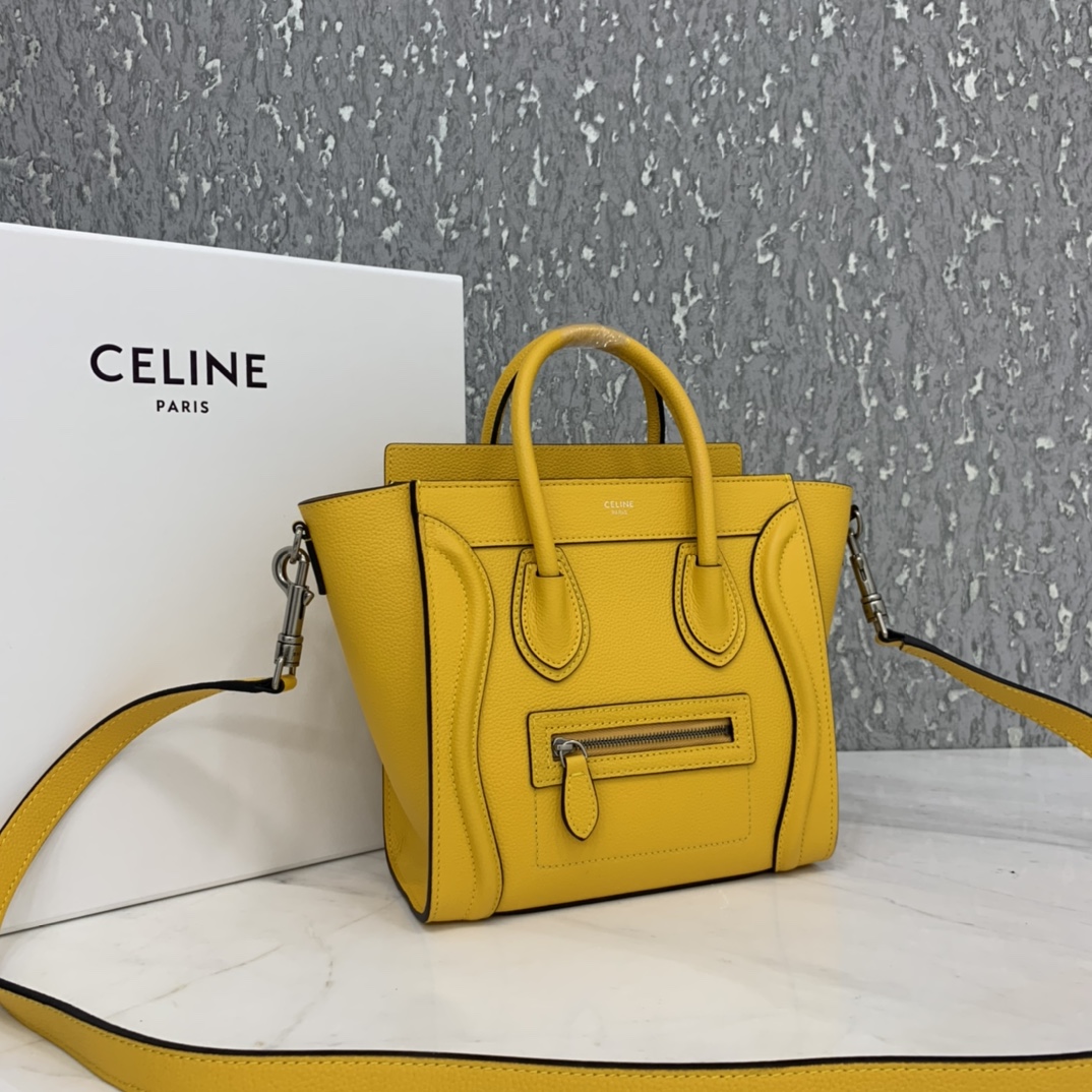 New version of CELINE smiley bag  original overseas single parallel cargo 20CM LUGGAGE calfski