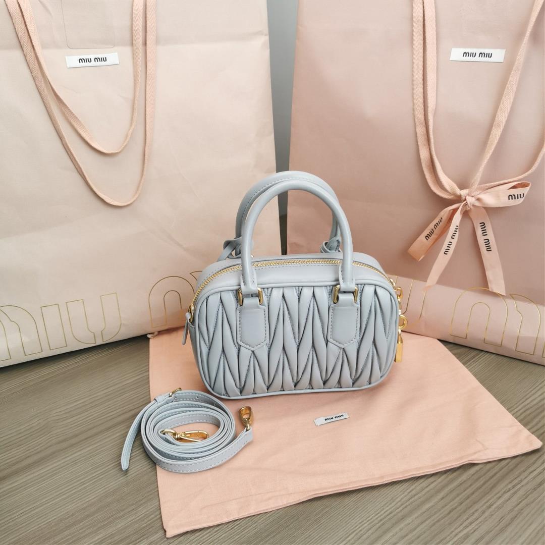 Medium The M familys new product Too Pretty Bowling Handbag features imported lamb skin classi