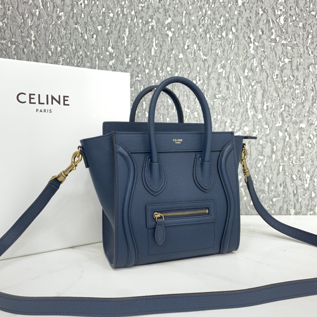 New version of CELINE smiley bag  original overseas single parallel cargo 20CM LUGGAGE calfski