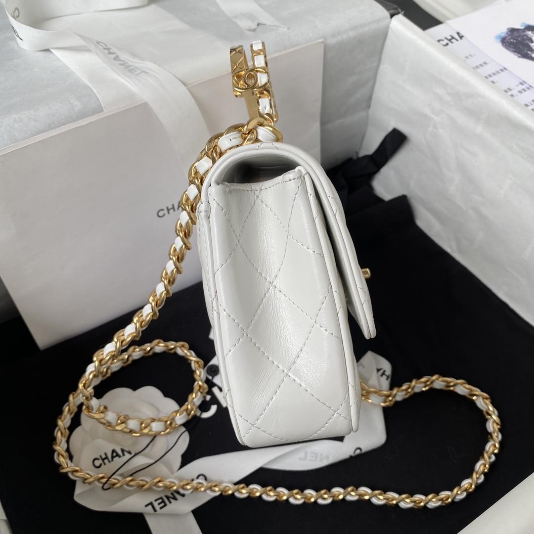 Chanel23B new handle AS4306 leather chain and diamond pattern mandarin duck buckleWhat spa