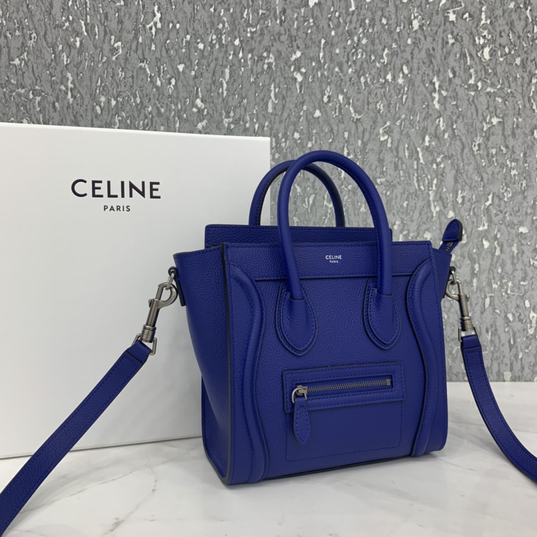 New version of CELINE smiley bag  original overseas single parallel cargo 20CM LUGGAGE calfski