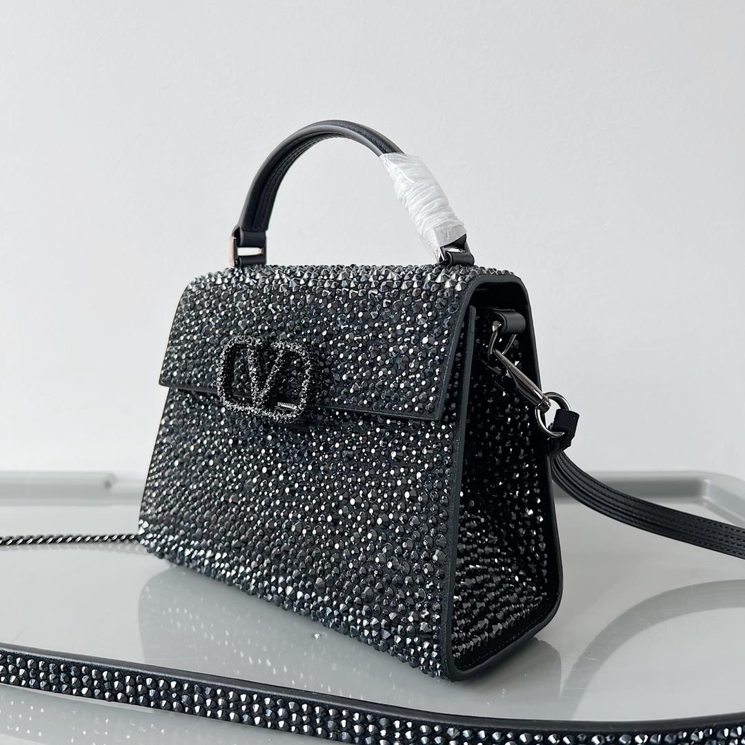 Mini Valentino Garavani VSLING mini handbag fully covered with faux crystal with VLogo S