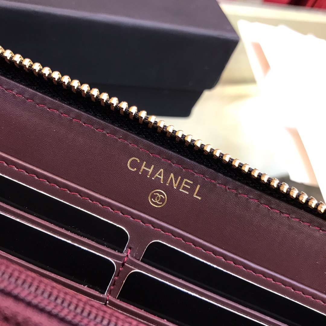 chanel The classic cf long zipper bag arrives Imported lambskin rhombus pattern very att