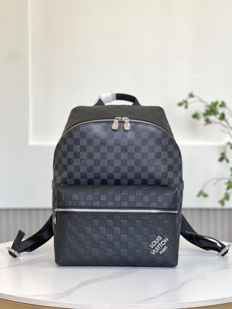 N40436 30 x 40 x 20 cmLength x Height x WidthDamier Infini cow leather and Damier Graphite coated ca