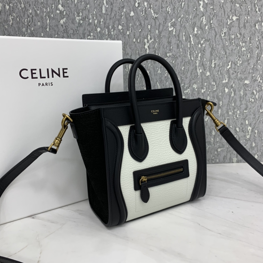 New version of CELINE smiley bag  original overseas single parallel cargo 20CM LUGGAGE calfski