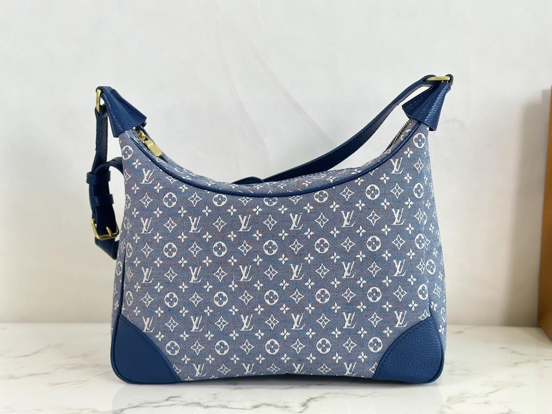 M95225 Blue WhiteTanning Denim Cow Corner Bag Zhonggu Bag Series Boulogne Handbag Zhonggu Cow Corner