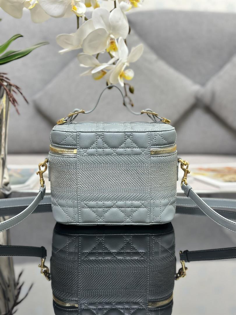 The ribbed DiorTravel handbag in the makeup bag showcases this seasons style Carefully crafted