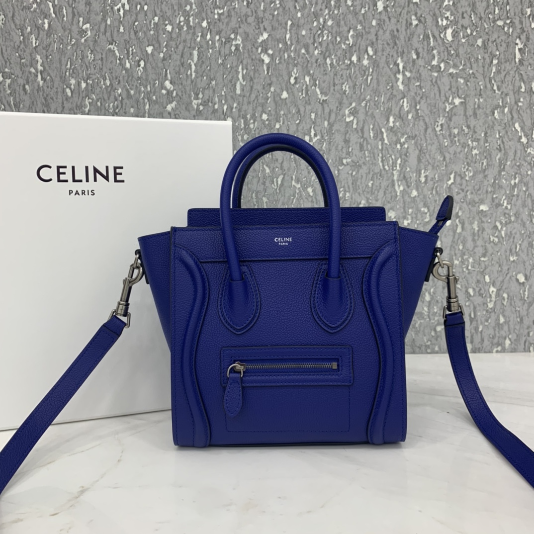 New version of CELINE smiley bag  original overseas single parallel cargo 20CM LUGGAGE calfskin hand