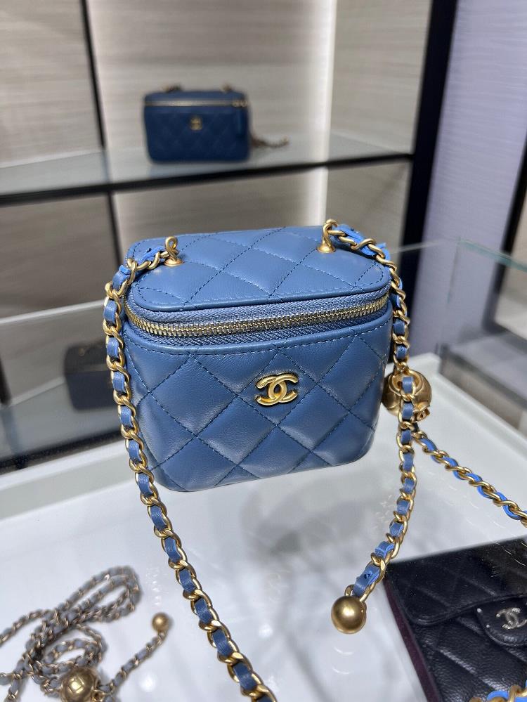 Chanel 23 new product new color haze blue small box adjustable chain small golden ball she