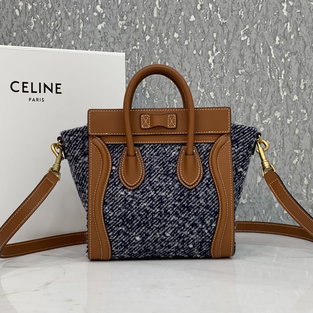 CELINE classic smiley bag floral jacquard fabric  overseas original single parallel cargo  sma