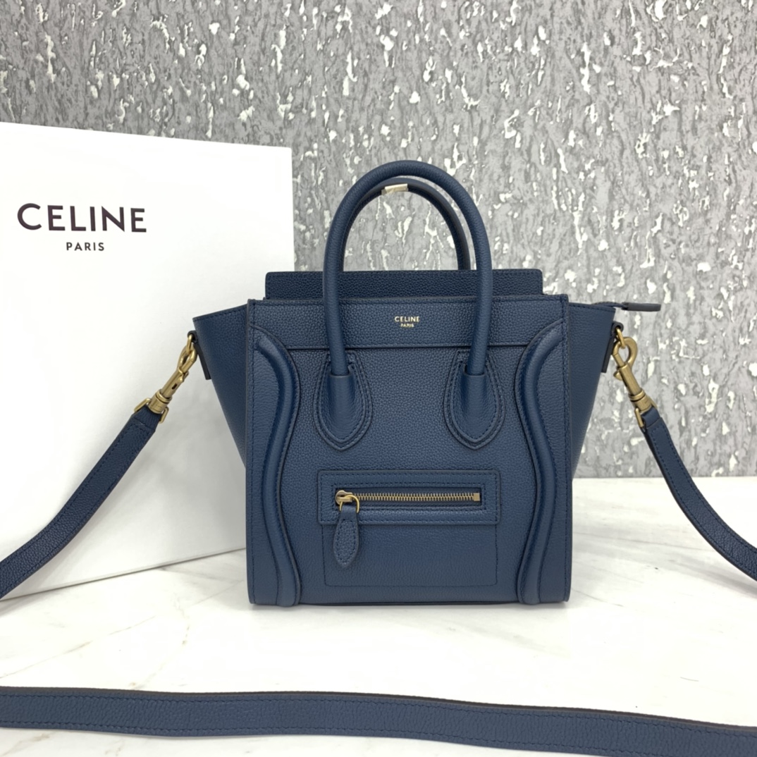 New version of CELINE smiley bag  original overseas single parallel cargo 20CM LUGGAGE calfskin hand