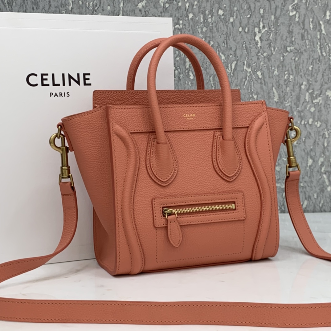 New version of CELINE smiley bag  original overseas single parallel cargo 20CM LUGGAGE calfski