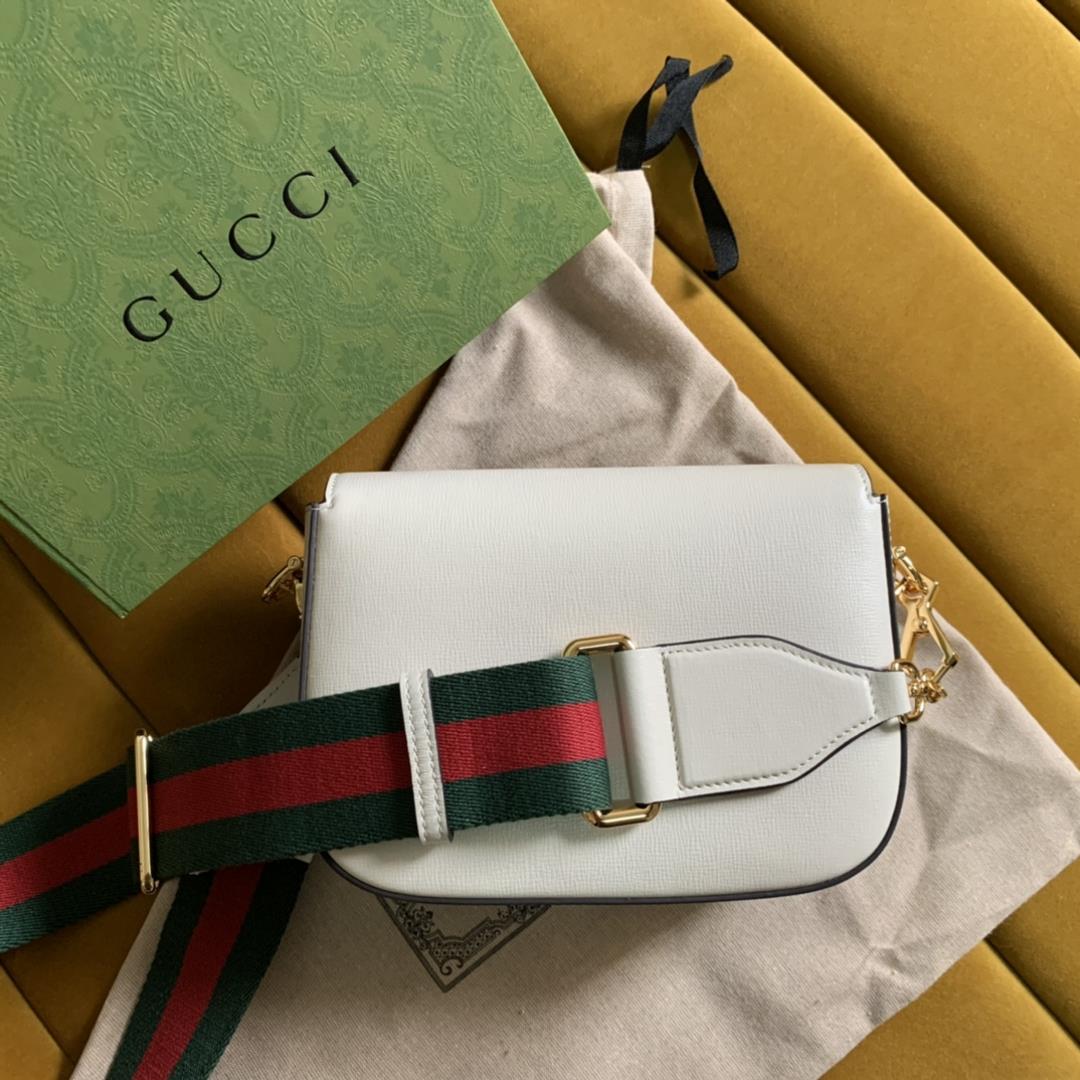 Original leather Gucci 658574 horse buckle 1955 full leather series mini handbag adds a mix an