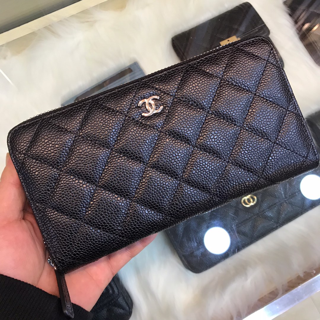 chanel The classic cf long zipper bag arrives Imported lambskin rhombus pattern very attractive B