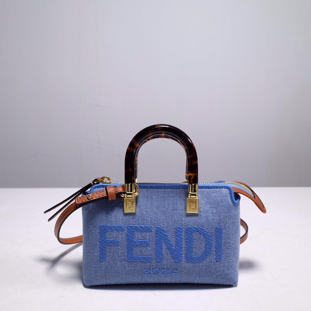 Iconic By The Way Boston mini handbag made of Baby blue Denim decorated with the sameThe color sch