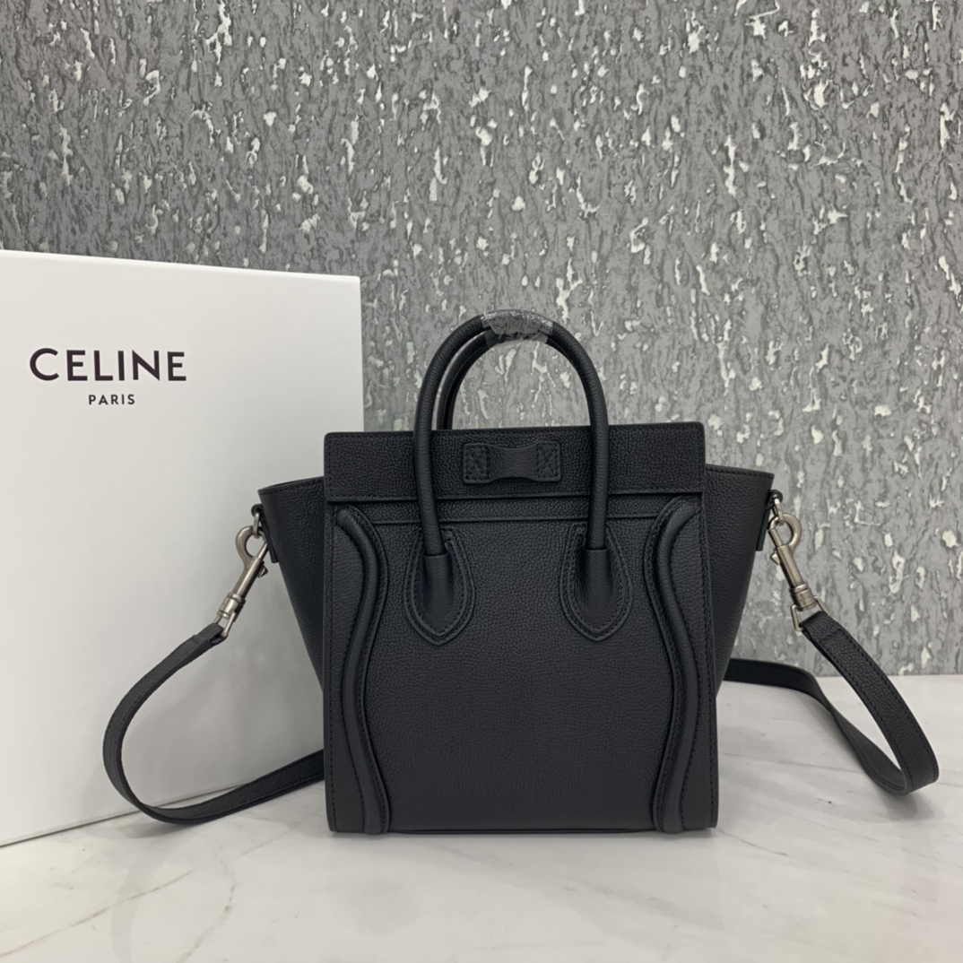 CELINE classic smiley bag  overseas original single parallel small 20CM LUGGAGE color calfskin