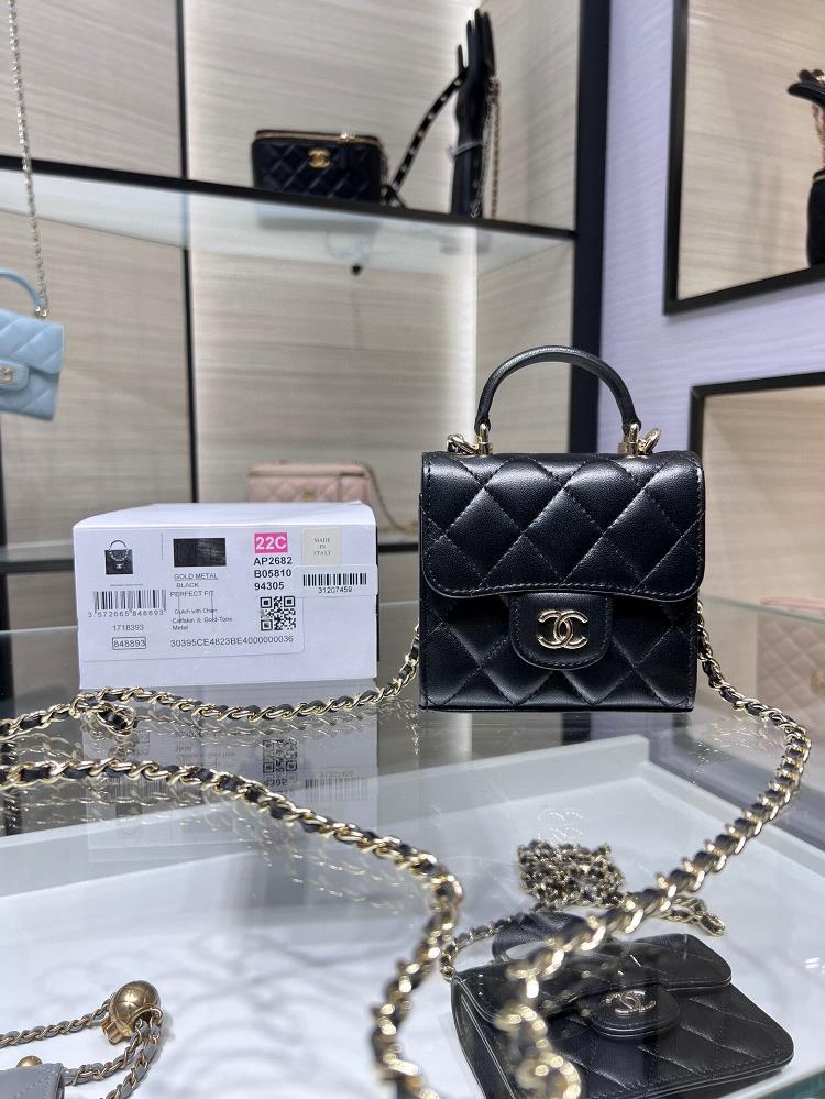 Chanel 23A new product small waste bag with small mirror inside portable makeup small boxSmall storage box AP2682Y size 11114cm  professional luxury