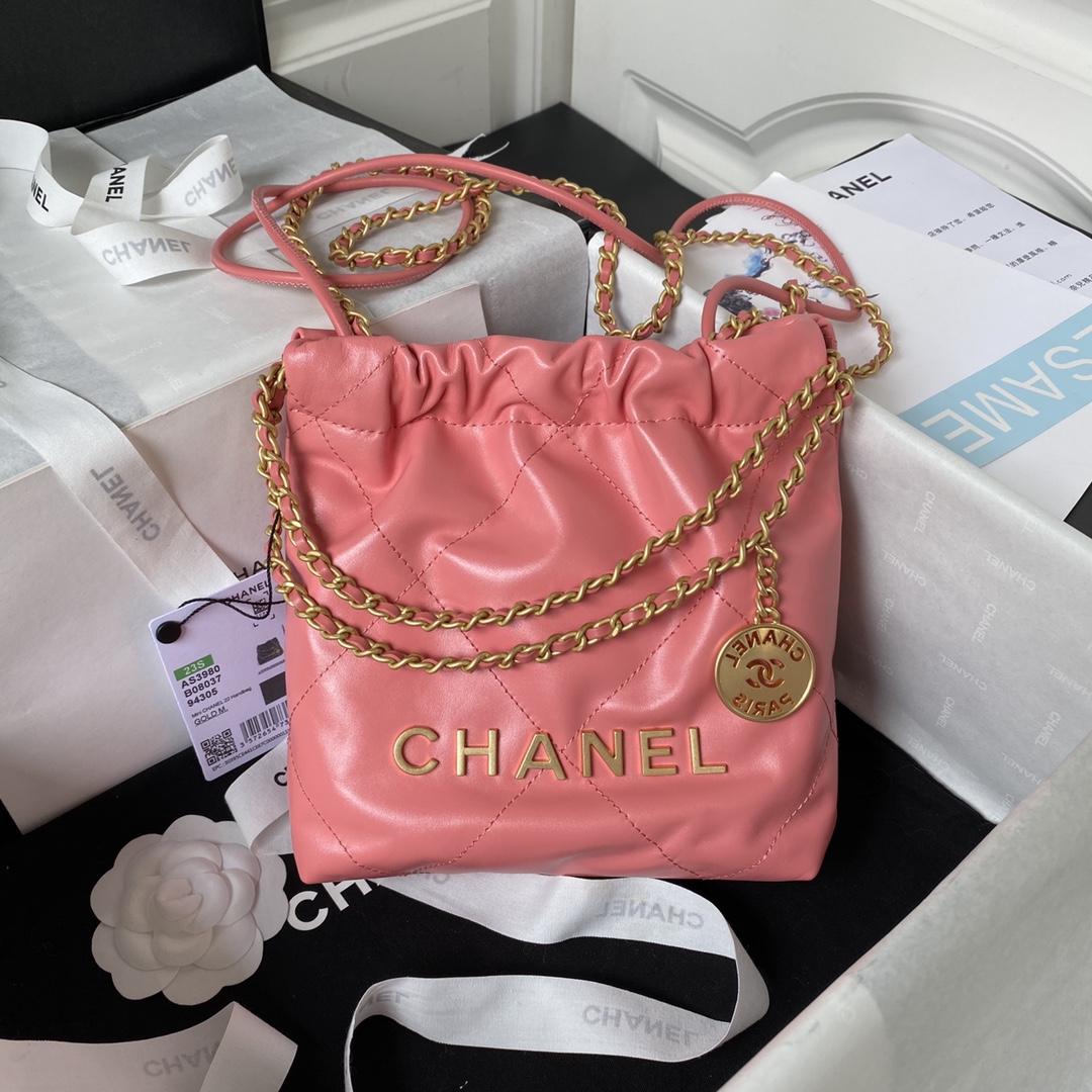 Deep Pink Chanel23SAS3980 Chanel's mini 22 hit the heartThe bag accessories of Chanel Goose will alw