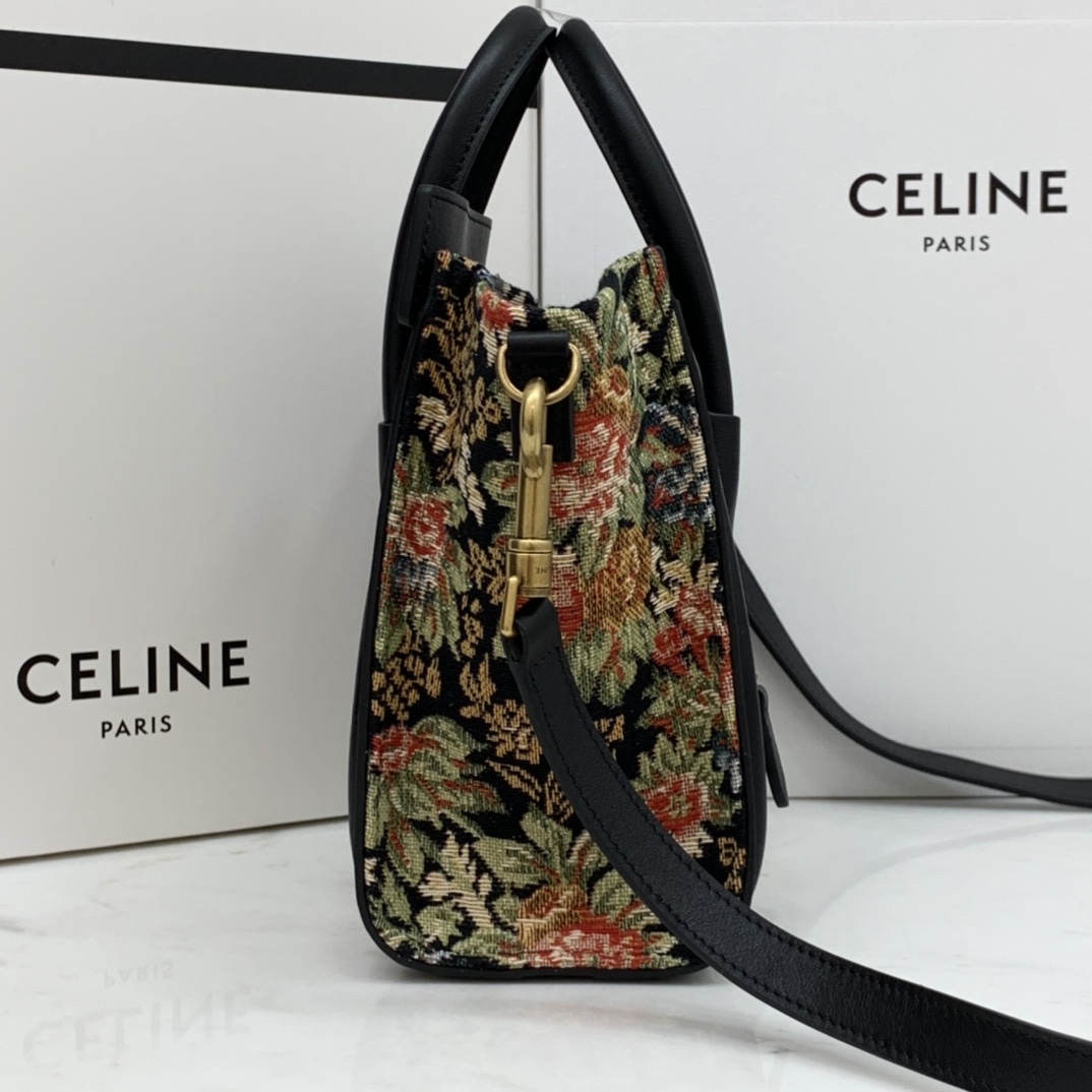 CELINE classic smiley bag floral jacquard fabric  overseas original single parallel cargo  sma