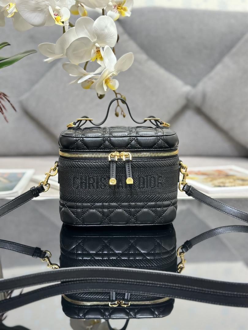 The ribbed DiorTravel handbag in the makeup bag showcases this seasons style Carefully crafted