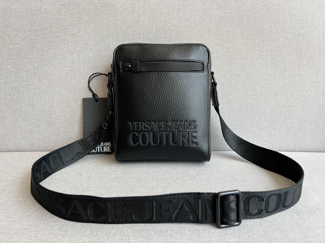 Versace Jeans Couture New litchi pattern mens messenger bag Messenger bag Versace sub brand offse