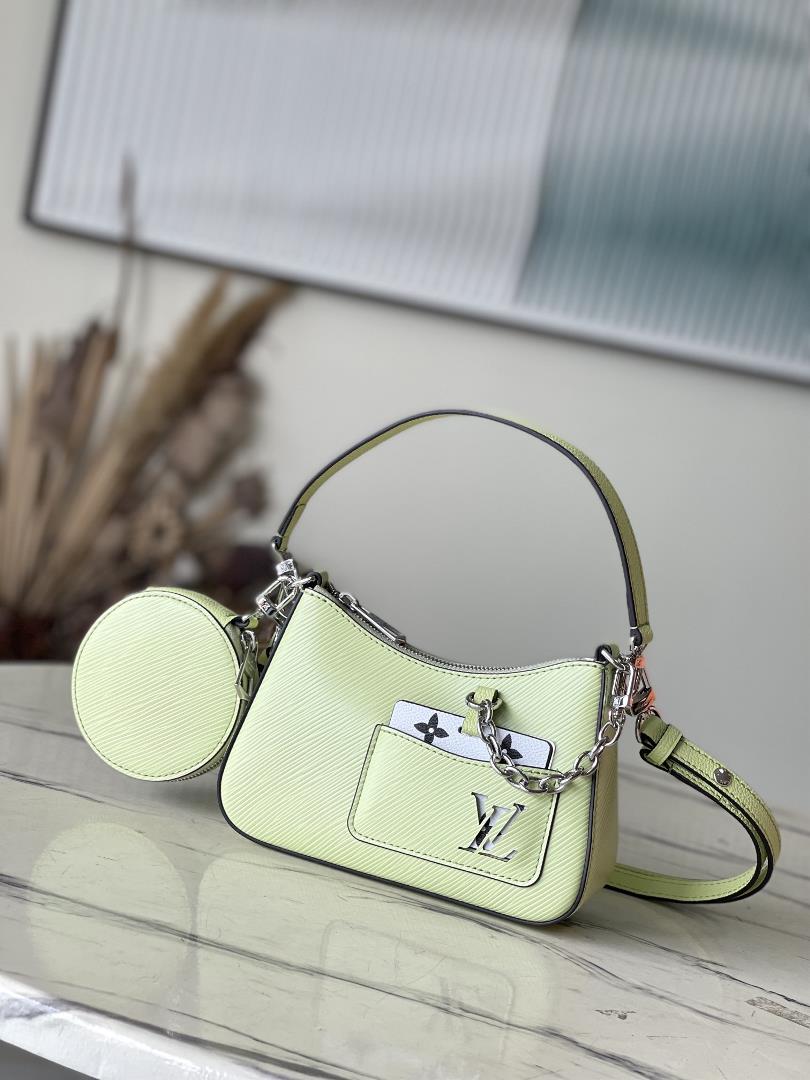 MARELLINI New Color M22651 20998 Apple Green The Marellini handbag features iconic Epi leather inco