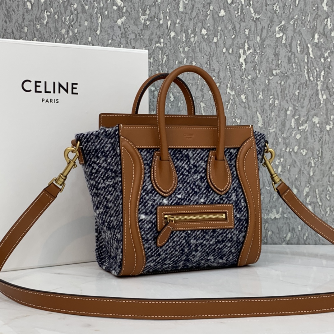 CELINE classic smiley bag floral jacquard fabric  overseas original single parallel cargo  sma