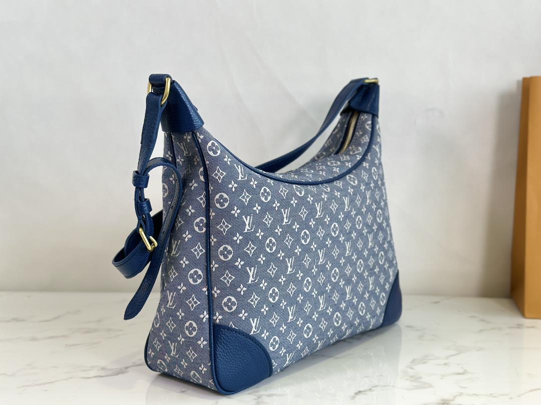 M95225 Blue WhiteTanning Denim Cow Corner Bag Zhonggu Bag Series Boulogne Handbag Zhonggu Cow 