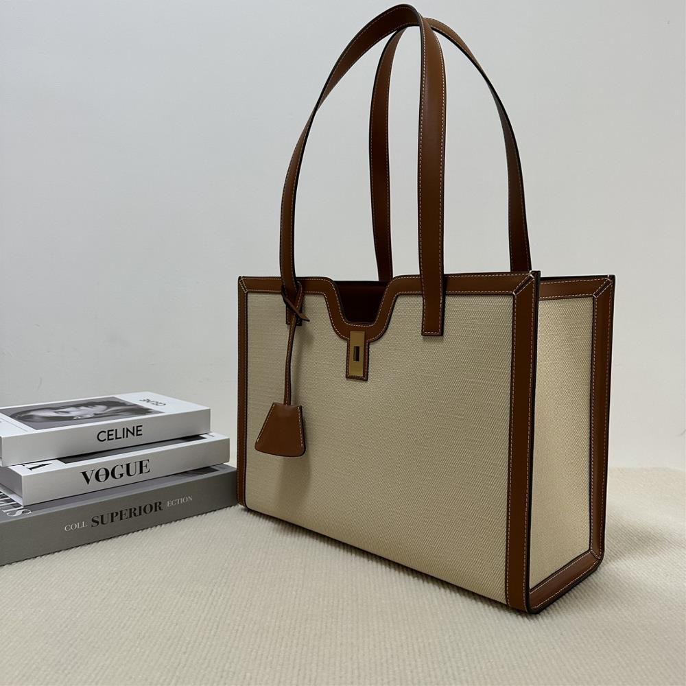 New product launchThe Celine 2023 new Cabas brand new 16 series linen tote extra large tote bag has a simple opening and closing design making the en