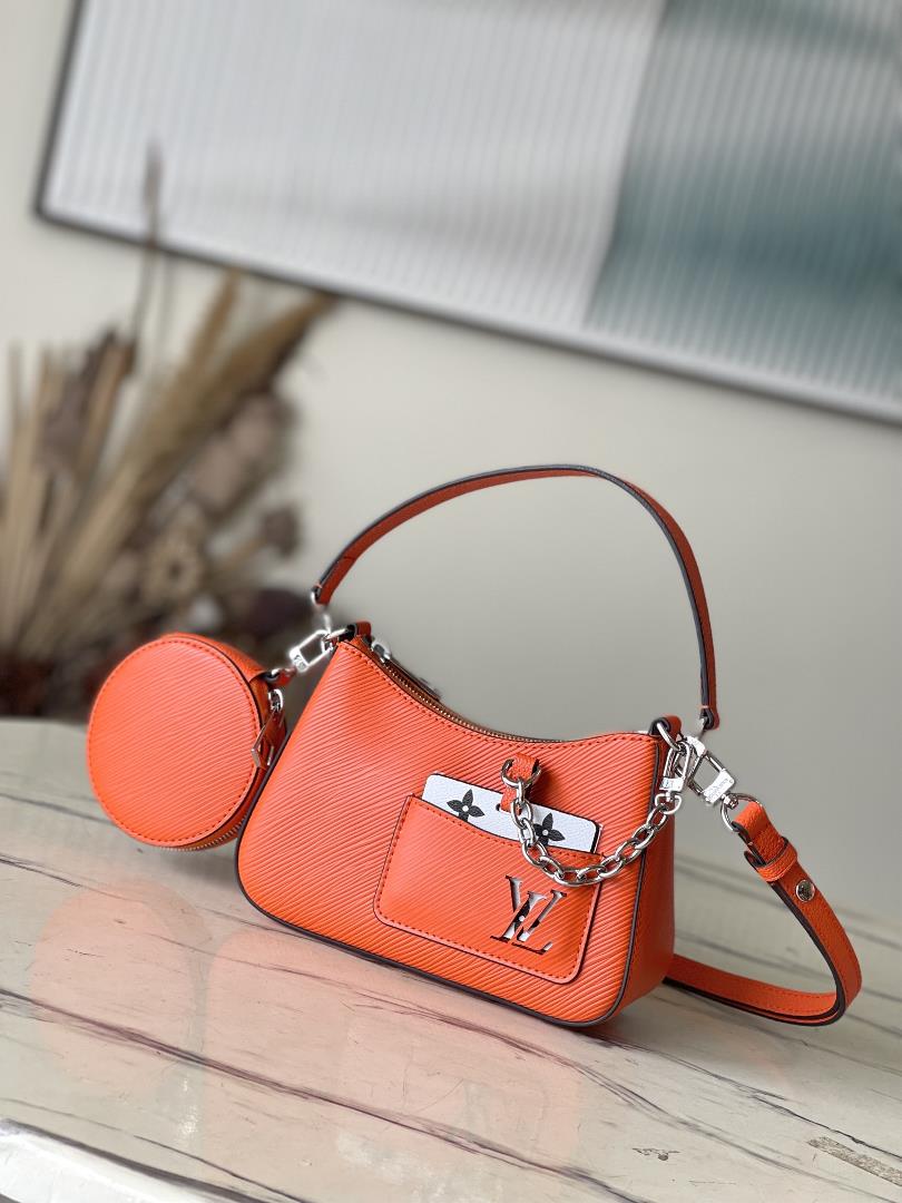 MARELLINI New Color M22736 20998 Orange The Marellini handbag features iconic Epi leather incorpora