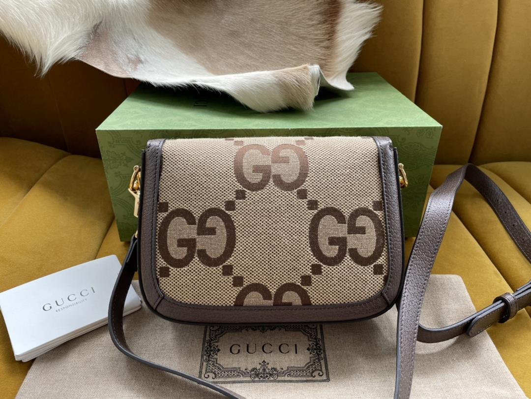 Original leather Gucci 658574 original leather with printed fabric horse buckle 1955 series mi