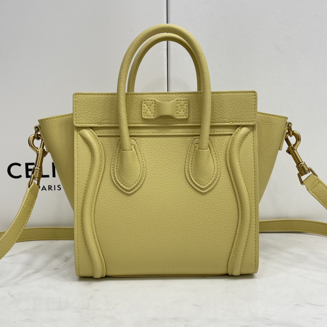 CELINE classic smiley bag  overseas original single parallel small 20CM LUGGAGE color calfskin