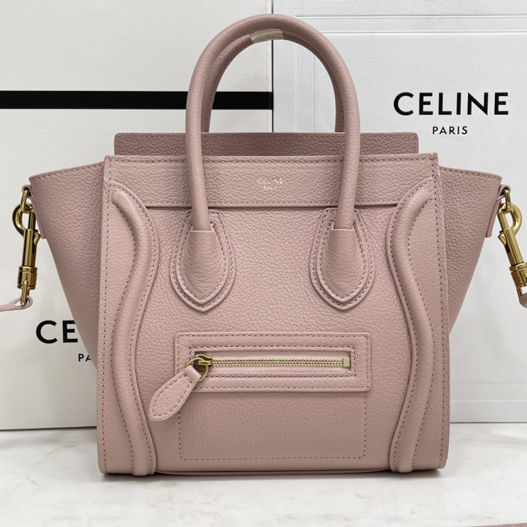 CELINE classic smiley bag  overseas original single parallel small 20CM LUGGAGE color calfskin handc