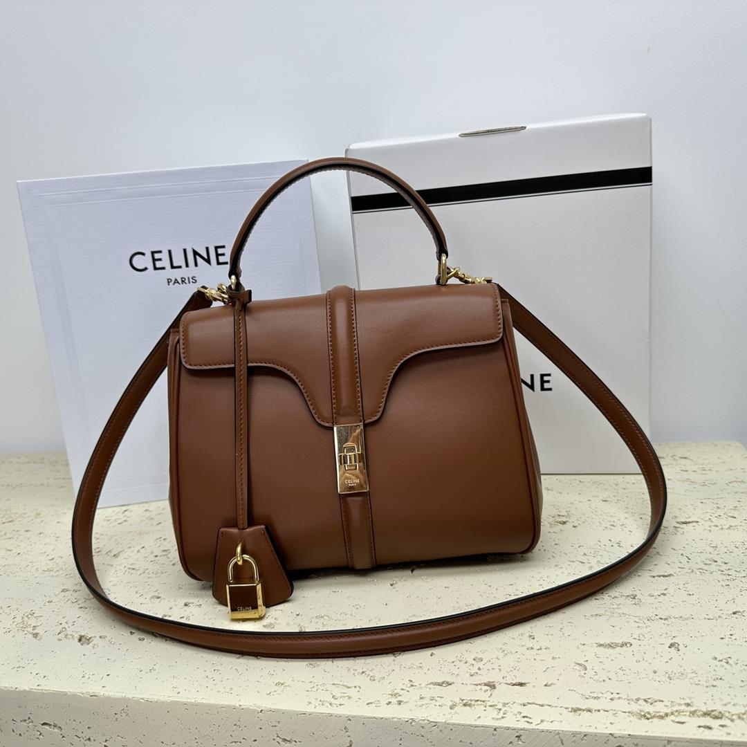 Celines new classic StraP16 handbag is made of highquality cowhide leather with sheepskin lining and