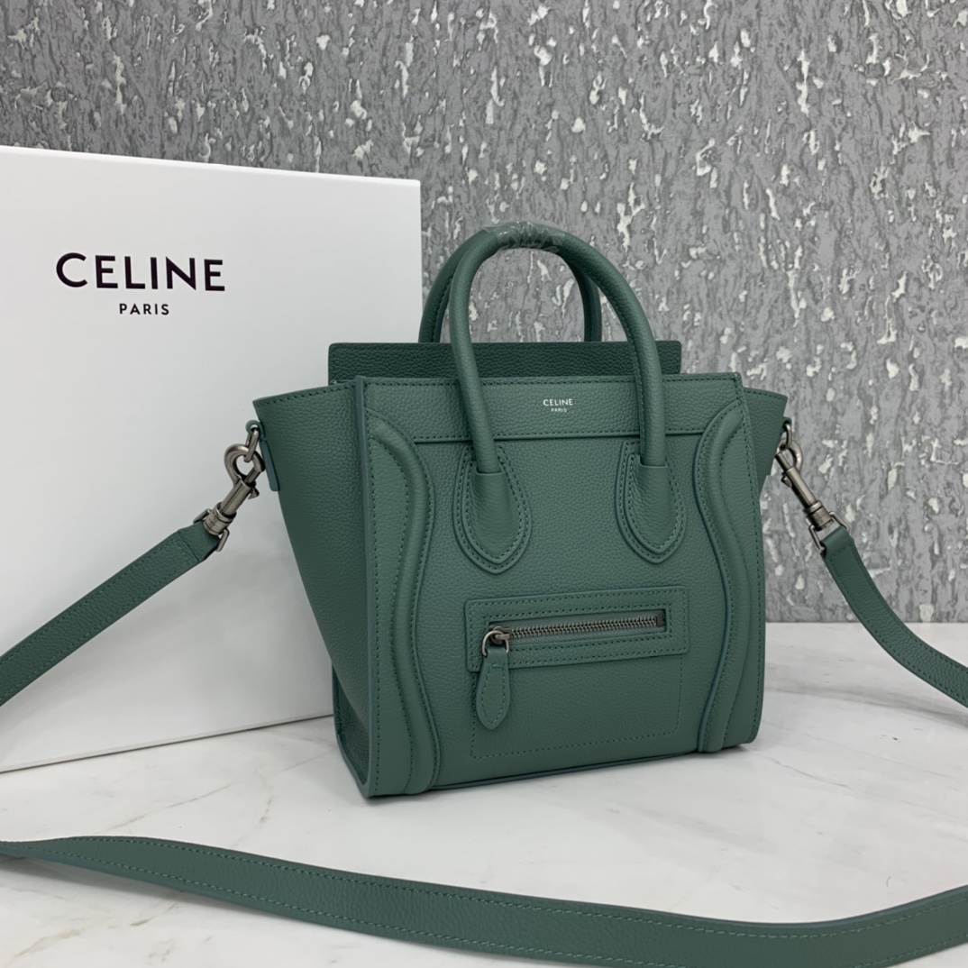 New version of CELINE smiley bag  original overseas single parallel cargo 20CM LUGGAGE calfski