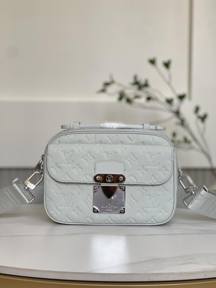 M23152 gray Full leather embossed messenger bag series This S Lock messenger bag is made of soft Taurillon leather embellished with the brands tradi