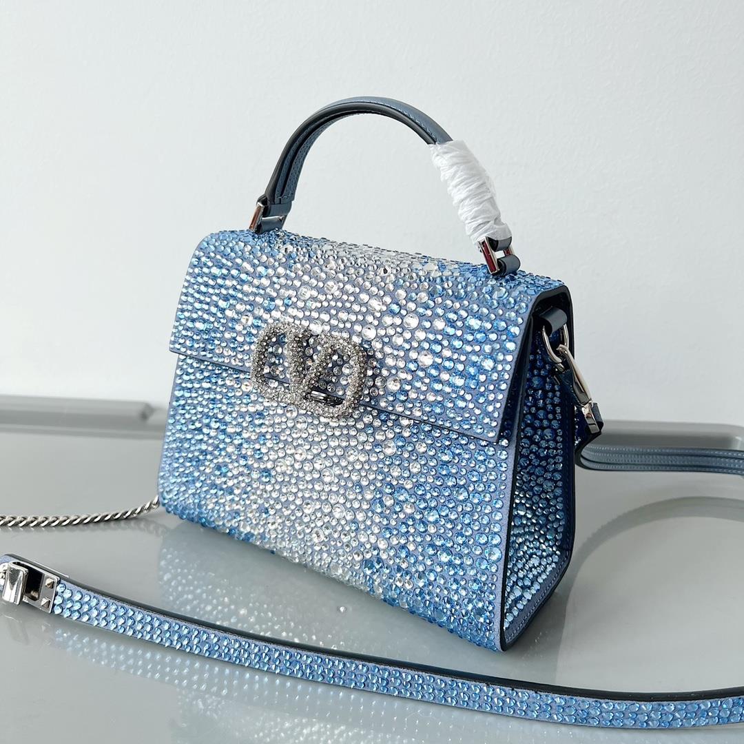 Mini Valentino Garavani VSLING mini handbag fully covered with faux crystal with VLogo S