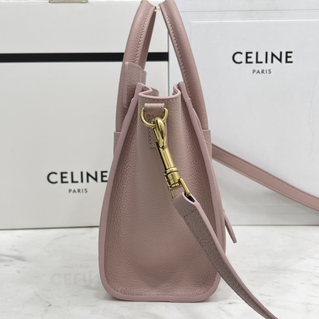 CELINE classic smiley bag  overseas original single parallel small 20CM LUGGAGE color calfskin